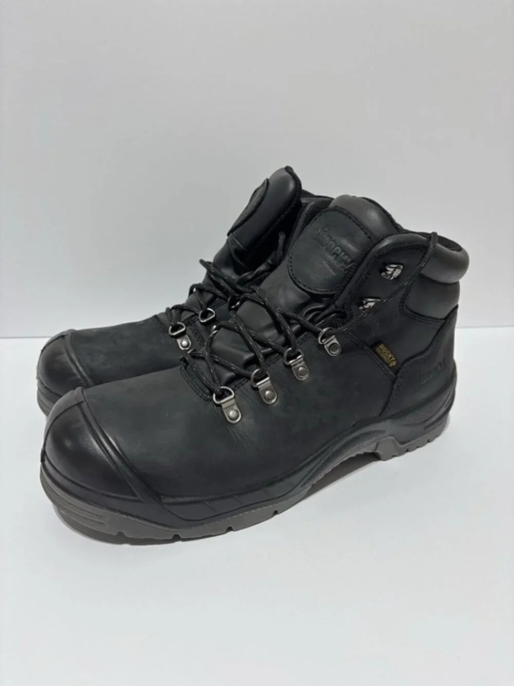 Rocky Men’s Worksmart Black Composite Toe Work Boots, Size 11 M